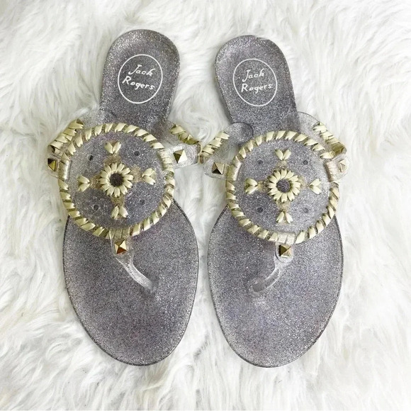 Jack Rogers Women’s Flat Sparkle Jelly Sandals Size 6 - Picture 1 of 7